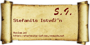 Stefanits István névjegykártya